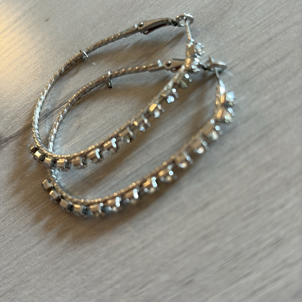 Silver hoop‎ earings ,vintage